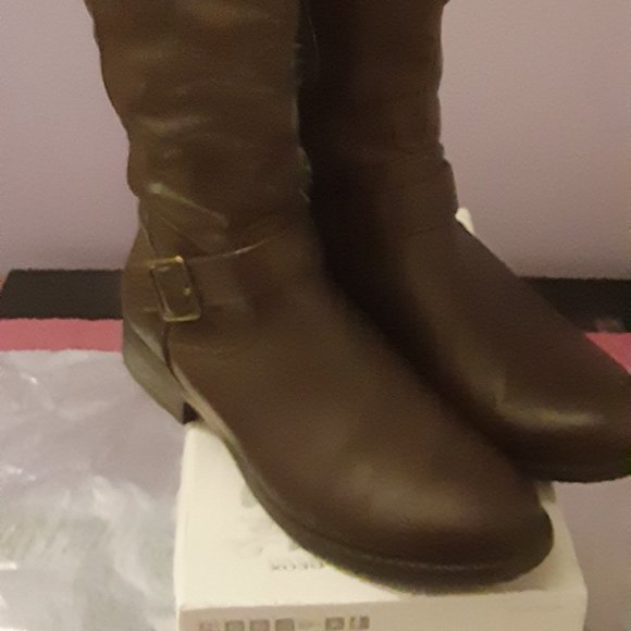 Call It Spring Leather Knee High Boots - Picture 2 of 8